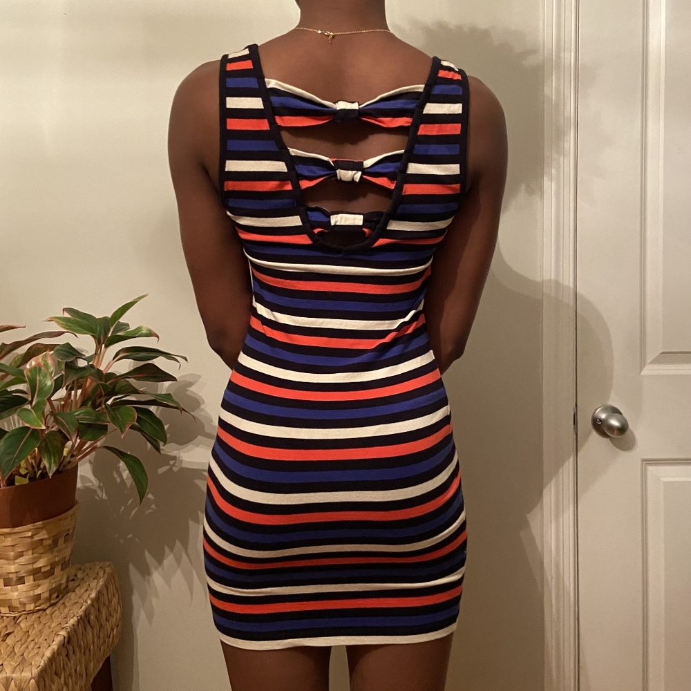 Forever 21 Vintage (2009) Sleeveless Striped Bodycon Dress - Multicolor, Size S